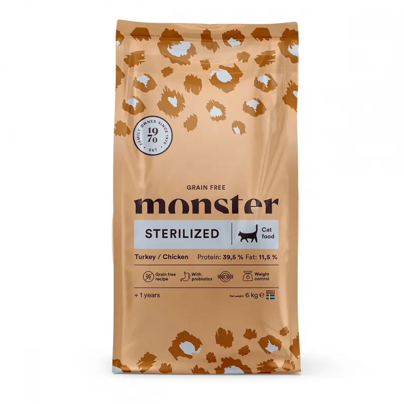 Monster Cat Adult Grain Free Sterilized Turkey & Chicken (6 kg) Erbjudandepris