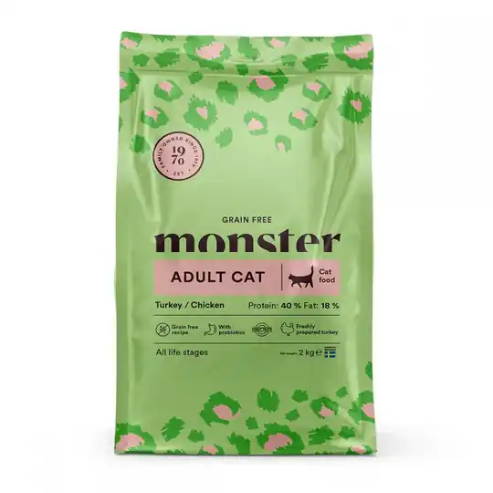 Monster Cat Adult Grain Free Turkey & Chicken (2 kg) Begränsad tid