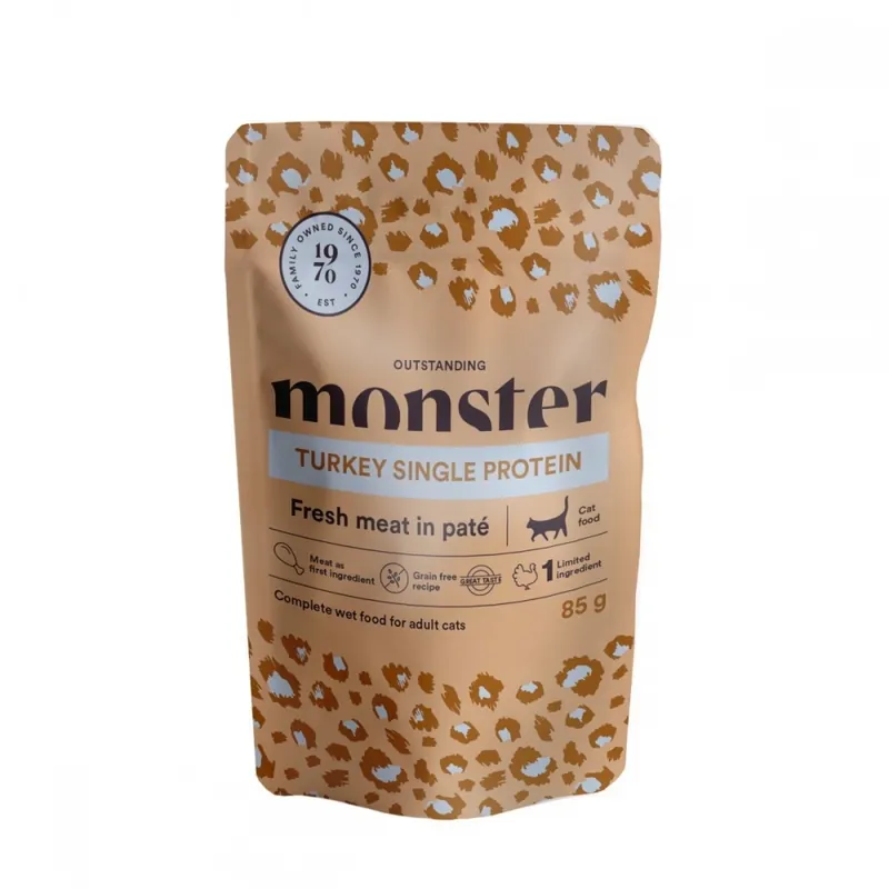 Monster Cat Adult Turkey 85 g Billig