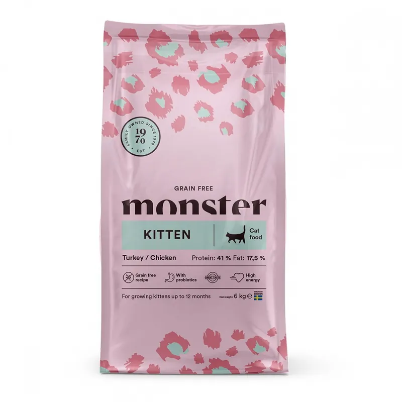 Monster Cat Kitten Grain Free Turkey & Chicken (6 kg) Populär