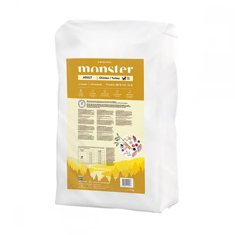 Bästa pris Monster Dog Adult All Breed Chicken & Turkey (17 kg)