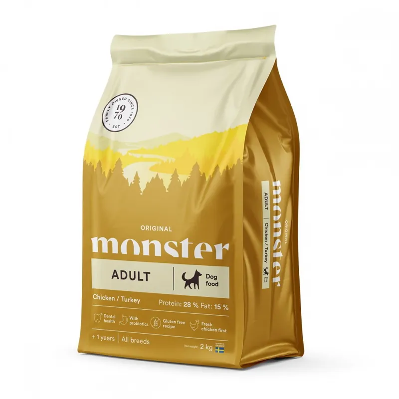Begränsad tid Monster Dog Adult All Breed Chicken & Turkey (2 kg)