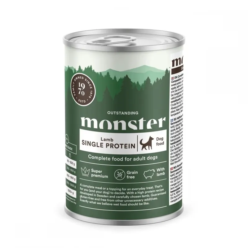 Säker betalning Monster Dog Adult Single Protein Lamb 400 g