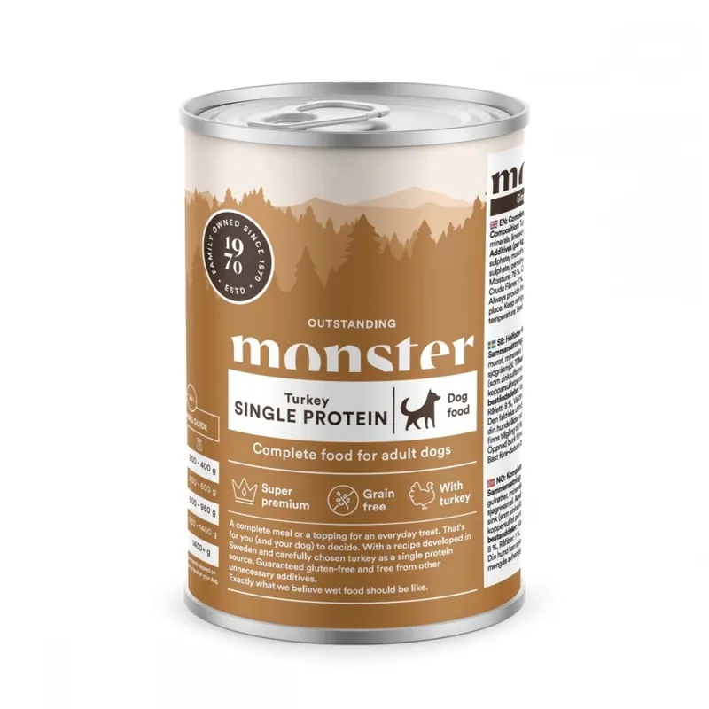 Premium Monster Dog Adult Single Protein Turkey 400 g