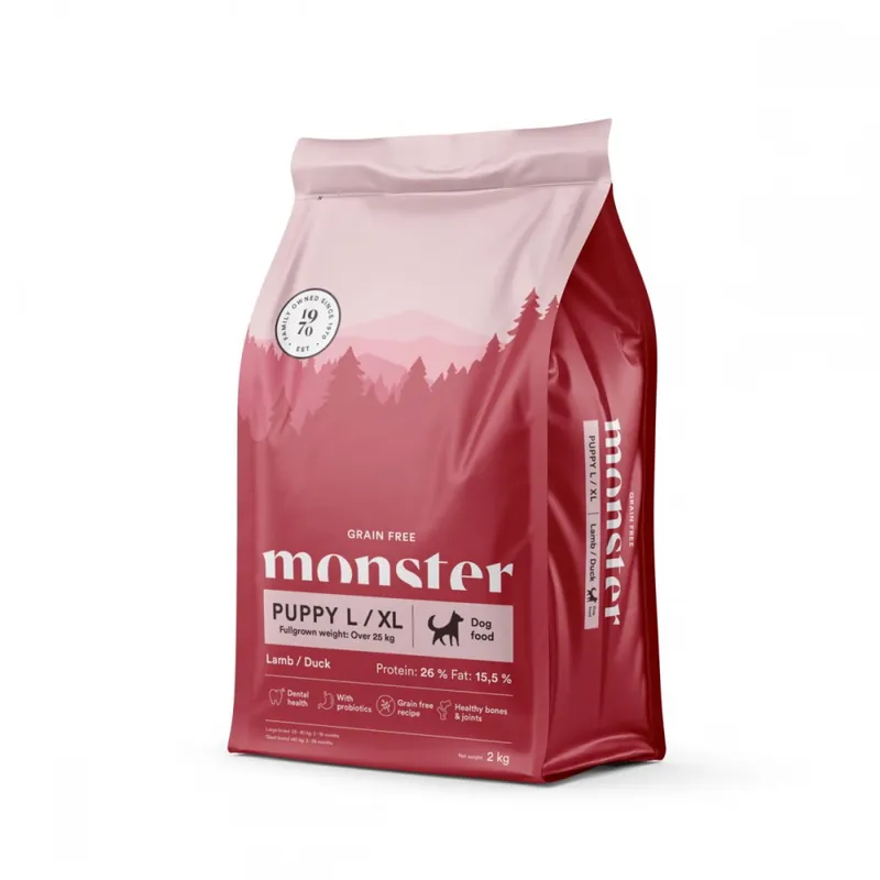 Trygg betalning Monster Dog Puppy Large Grain Free Lamb & Duck (2 kg)