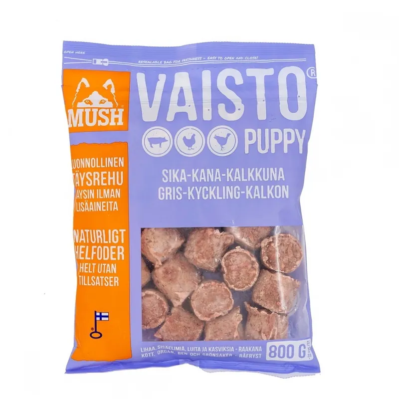 Fynd Mush Vaisto Puppy Gris-Kalkon-Kyckling (800 g)