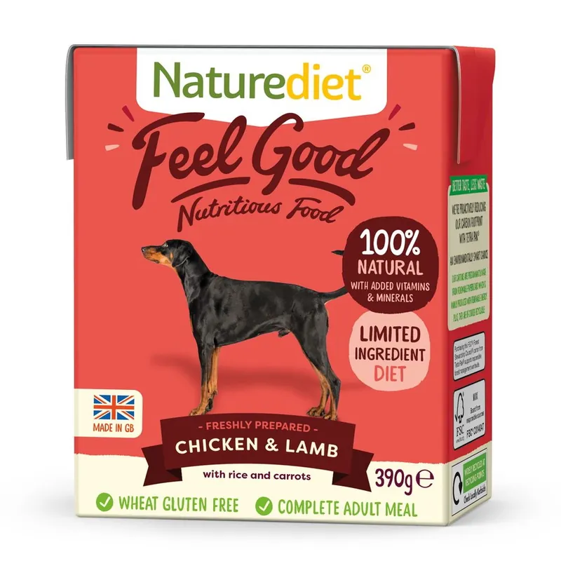 Bästa pris Naturediet Feel Good Kyckling & Lamm (390 g)