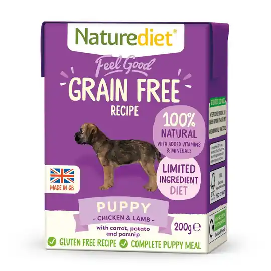 Naturediet Grain Free Puppy Kyckling & Lamm (200 g) Erbjudande
