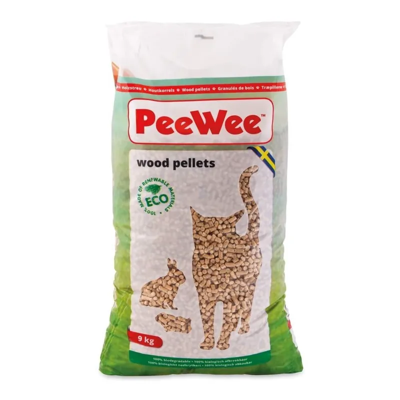 Begränsat antal PeeWee Träpellets (14 L/9 kg)