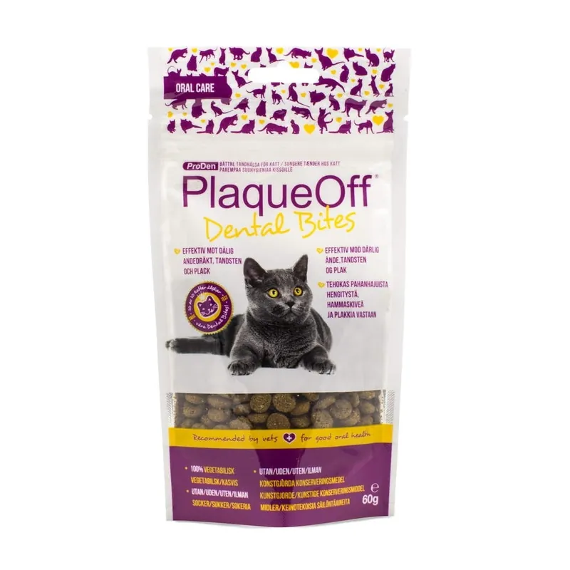 PlaqueOff Cat Dental Bites 60 g prisnedsättning