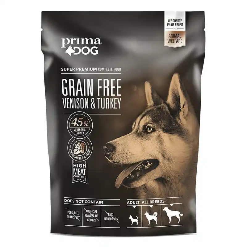 Endast idag PrimaDog Adult All Breeds Sensitive Grain Free Venison & Turkey (1,5 kg)