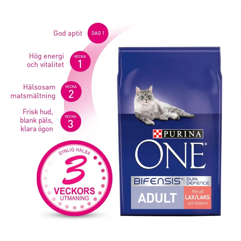 Purina ONE Cat Adult Lax 3 kg I lager