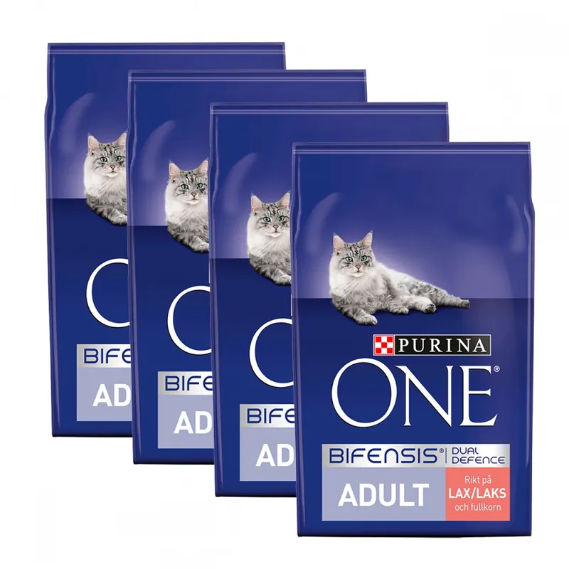 Erbjudandepris Purina ONE Cat Adult Lax 4x3 kg