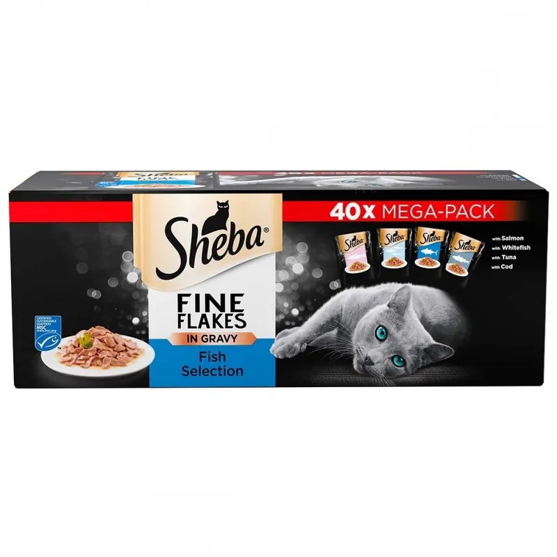Sheba Fine Flakes Fish Menu 40x85 g Kampanjpris
