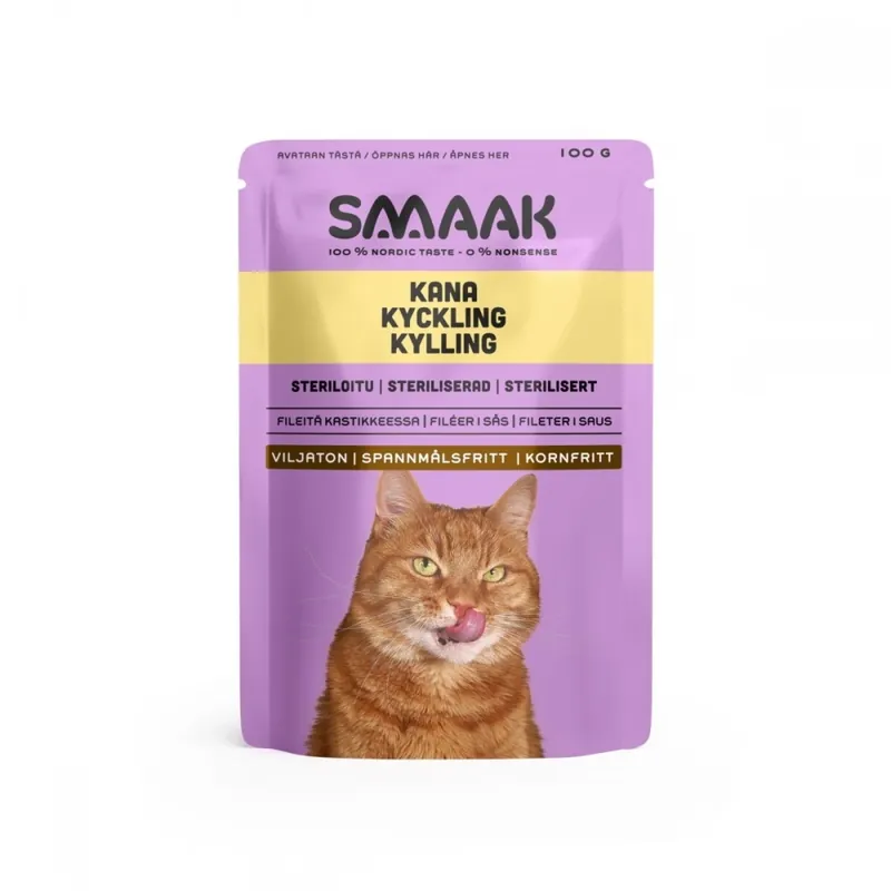 Smaak Cat Adult Sterilized Kyckling 100 g Fynd