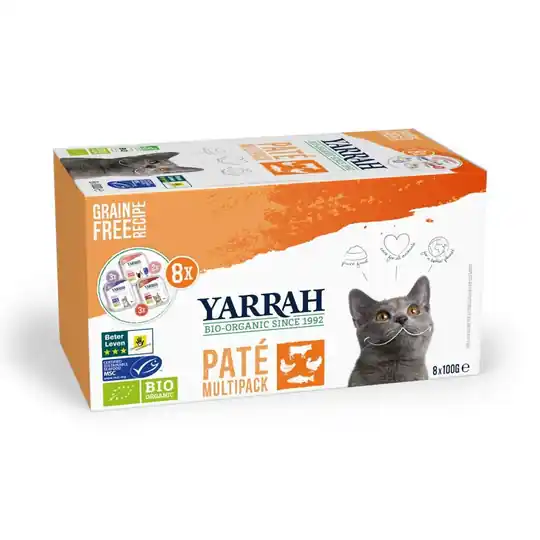 Lägg i varukorgen Yarrah Organic Cat MultiPack Paté Grain Free 8 x 100 g
