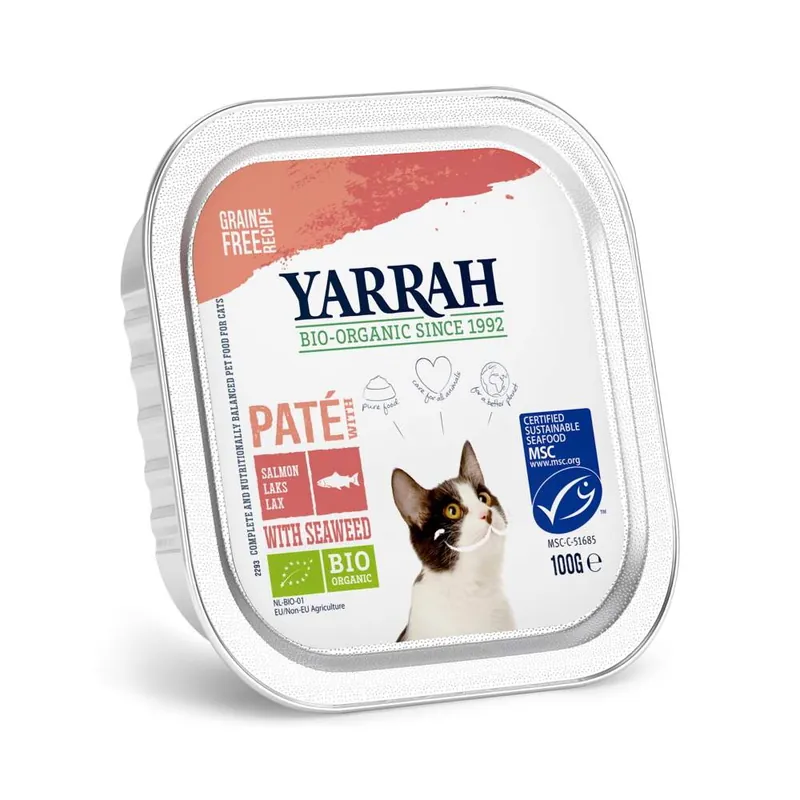 Begränsat erbjudande Yarrah Organic Cat Salmon Paté Grain Free 100 g