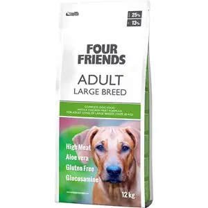 Hundfoder Four Friends Adult Large Breed, 12 kg I lager