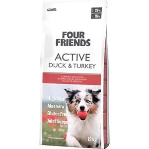 Hundfoder Four Friends Sensitive High Calorie, 12 kg Rabatter