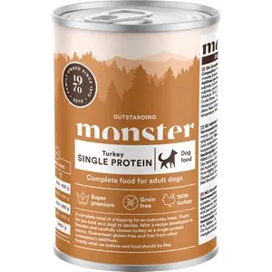 Extra rabatt Hundfoder Monster Dog Adult Single Protein Turkey, 400 g