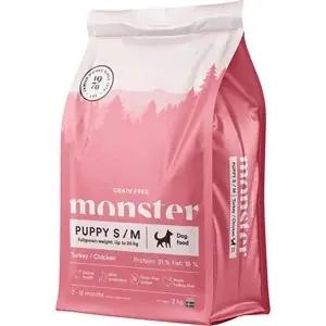 Rabatter Hundfoder Monster Dog Grain Free Puppy Small/Medium Turkey/Chicken, 2 kg