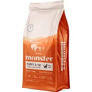 Utförsäljning Hundfoder Monster Dog Original Puppy S/M Chicken/Turkey, 12 kg