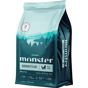 Bästa pris Hundfoder Monster Dog Original Sensitive All Breed Fish, 2 kg