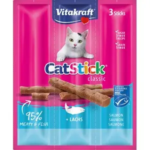 Kattgodis Vitakraft Cat Stick Mini Lax, 3-pack Rabatter