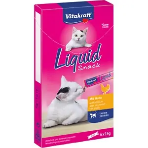 Kattgodis Vitakraft Liquid Snack Taurin, 6 x 15 g Kundfavorit