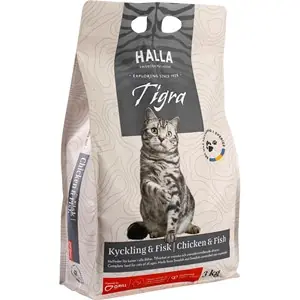 Kattmat Halla Tigra Kyckling & Fisk 3kg Populär
