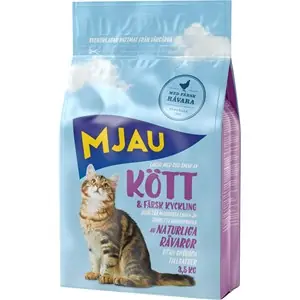 Kattmat Mjau Kött, 3,5 kg Begränsad tid