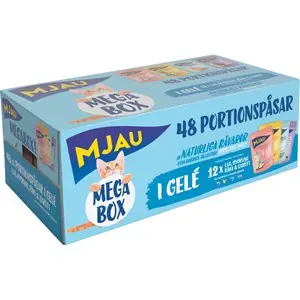 Kattmat Mjau Megabox Kött och fisk i gelé, 48x85 g Populärt val