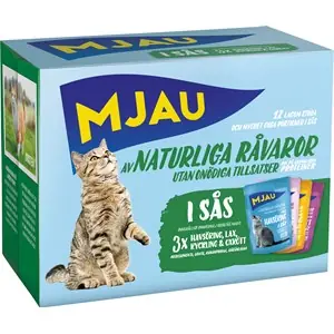 Endast denna vecka Kattmat Mjau Menybox Kött och fisk i sås, 12 x 85 g