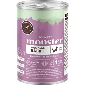 Beställ nu Våtfoder Monster Dog Adult Single Protein Rabbit 400 g