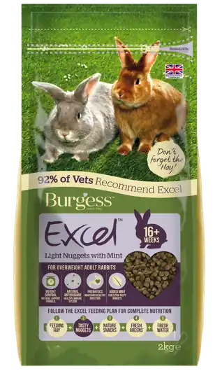 Excel Light Kaninfoder för Vuxna Kaniner - 2 kg Premium