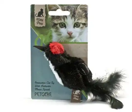 Kitty Play Squeaking Cat Toys - Black Bird Billigare