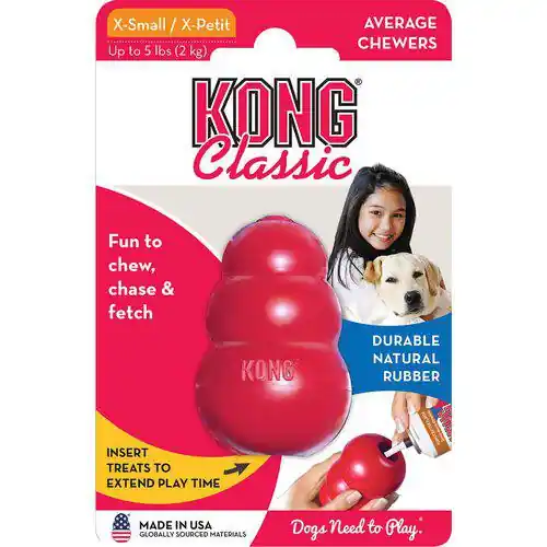 Snabb leverans KONG Classic Röd Gummileksak - XS