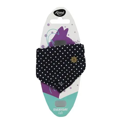 Köp nu Katthalsband Bandana Marinblått med vita prickar