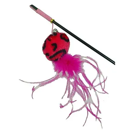 Kattleksaker Cat Wand Pink Ball with Bell Expressleverans