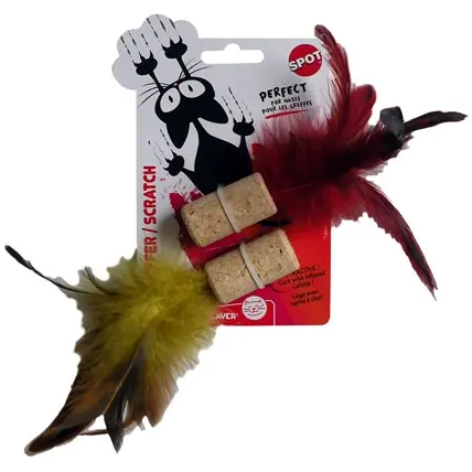 Begränsat erbjudande Kattleksaker Kork med fjädrar Spot 2-pack