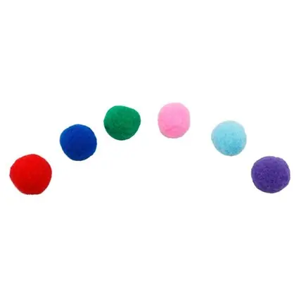 Billigare Kattleksaker Pompom boll pritax 6pack