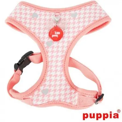 Säker betalning KATTSELE PUPPIA SOFT HARNESS ROSA MED SILVRIGA HJÄRTAN S