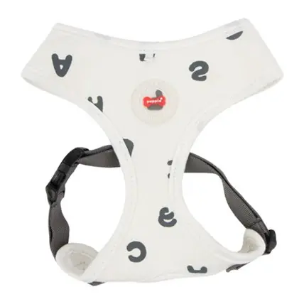 Billig KATTSELE PUPPIA SOFT HARNESS VIT M NAVYTRYCK S