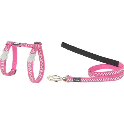 Expressleverans Kattsele reflex med koppel RedDingo Rosa