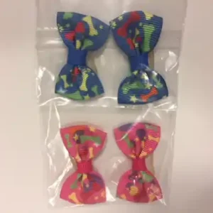 Sista chansen Aria hårsnodd - rosa eller blå med mönster - 2 pack (rosa)