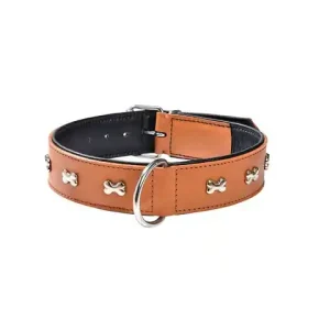 Bobby Extra Mjukt Läderhalsband XL - Camel (63 cm) Begränsad tid