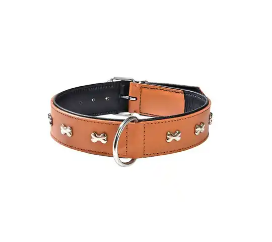 Bobby Extra Mjukt Läderhalsband XL - Camel (63 cm) Begränsad tid