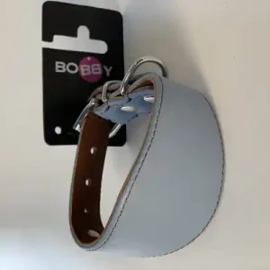 Bobby Levrier Nicky Läderhalsband - Blågrå (30 cm) Sista chansen