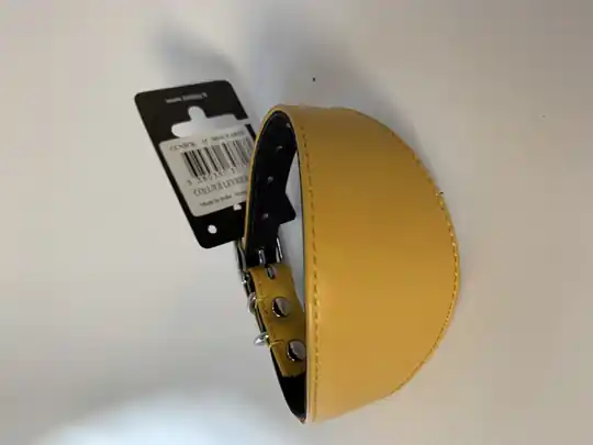 Endast denna vecka Bobby Levrier Nicky Läderhalsband - Senapsgul (40 cm)