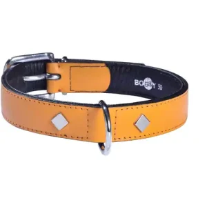 Bobby Tomy Läderhalsband - Senapsgul (30 cm) Sista chansen